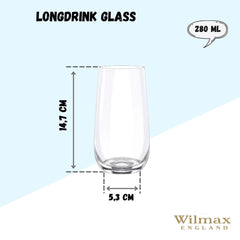 Wilmax Longdrink-Gläser Set, 500 ml, 2-teilig, WL-888052/2C