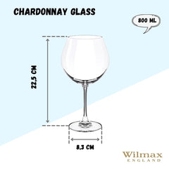Wilmax Chardonnay Weingläser, 6er Set, 800 ml, WL-888032/6A