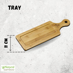 Wilmax Bambus Tablett 30 x 11 cm – Natürliches Bambus-Serviertablett WL-771005/A
