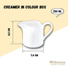 Wilmax Milchkanne 250 ml – Weißes Porzellan – Elegantes Design – WL-995018/1C