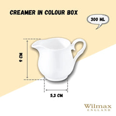 Wilmax Sahnekännchen 300 ml aus Porzellan – Zeitloses Design WL-995020/A