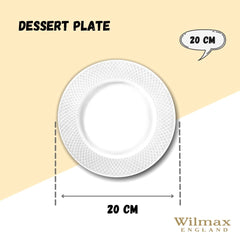 Wilmax Dessertteller Set aus Porzellan 20 cm Julia Kollektion WL-880100/2C