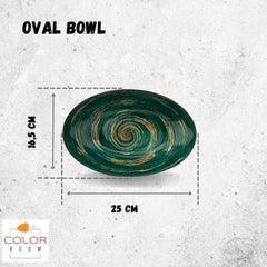 Wilmax Oval Salatschale 25 x 16,5 x 6 cm Porzellan grün – WL-669540/A