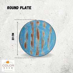 Wilmax Porzellan Dessertteller, rund, blau, 23 cm – WL-668613/A3