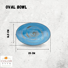Wilmax Ovale Schale 25 x 16.5 x 6 cm Blau WL-669640/A