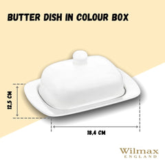 Wilmax Butterdose Weiß 19 x 12,5 x 8,5 cm – Elegantes Design – WL-996109/1C