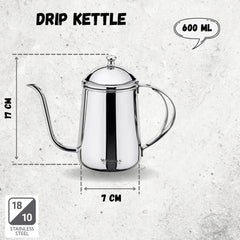 Wilmax Drip Kettle 600 ml Edelstahl WL-551112/1C