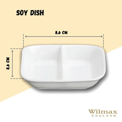 Wilmax Sojaschale 8,5 x 8,5 cm aus Porzellan, quadratisch – WL-996050/A