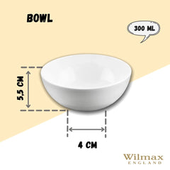 Wilmax Runde Porzellanschale, 11 cm, 300 ml, WL-992564/A