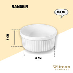 Wilmax Ramekin aus Porzellan 180 ml – Weiß WL-996134/A
