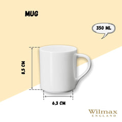 Wilmax Becher Weiß 320 ml – Kaffeebecher für Heißgetränke – WL-993040/A