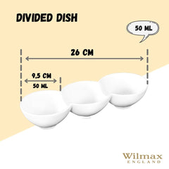 Wilmax Geteilter Teller Weiß 26 cm – Hochwertiges Porzellan – WL-992601/A