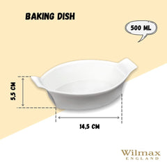 Wilmax Backform 22 cm oval aus Porzellan, hitzebeständig – WL-997009/A