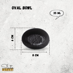 Wilmax Ovaler Teller 8 x 6 x 3 cm Schwarz WL-661117/A