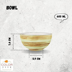 Wilmax Porzellan Schüssel, Spiral Kollektion, Pistazie, 600 ml – WL-669130/A