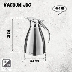 Wilmax Isolierkanne Edelstahl, 1000 ml, Doppelwandig – WL-511020115/A