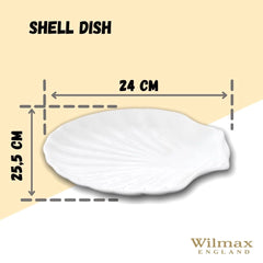 Wilmax Muschelschale 25,5 cm aus Porzellan, organische Form WL-992014/A