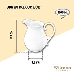 Wilmax Krug 1600 ml aus Porzellan, klassisches Design WL-995037/A