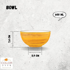 Wilmax Schale 600 ml Gelb Porzellan WL-669430/A