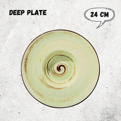 Wilmax Porzellanterteller rund tief 24 cm Pistazienfarbe WL-669125/A