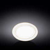 Wilmax Servierplatte oval 20x14 cm Weiß Porzellan mit Goldlinien WL-880102114/A