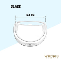 Wilmax Doppelwandige Glasschüssel, 80 ml, WL-888751/A