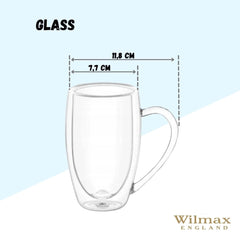 Wilmax Doppelwandiger Glasbecher 300 ml hitzebeständig WL-888740/A