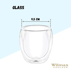 Wilmax Thermo-Glasbecher, 500 ml, doppelwandig, hitzebeständig – WL-888764/A