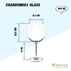 Wilmax Chardonnay Weingläser, 6er Set, 800 ml, WL-888032/6A