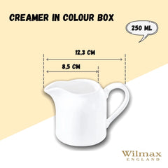 Wilmax Milchkanne 250 ml – Weißes Porzellan – Elegantes Design – WL-995018/1C