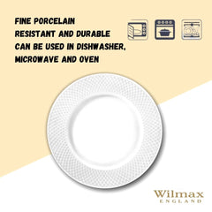 Wilmax Speiseteller 25,5 cm Weiß Porzellan 2er Set WL-880101/2C
