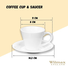 Wilmax Tee Tassen & Untertassen Set 2-teilig 180 ml Porzellan WL-993004/2C