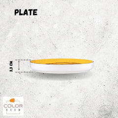 Wilmax Teller 23 cm – Runde Form mit hohem Rand – Spiral – Gelb – WL-669419/A2