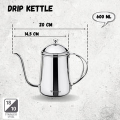 Wilmax Drip Kettle 600 ml Edelstahl WL-551112/1C