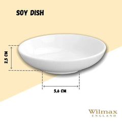 Wilmax Soy Dish, Porzellan, 10 cm, Weiß, WL‑996078/A