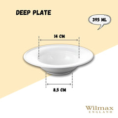 Wilmax - Tiefer Teller - 23 cm - 395 ml - Weiß - Elegantes Design - WL-991020/A