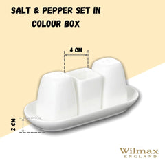 Wilmax Salz- & Pfeffer Set aus Porzellan mit Zahnstocherhalter WL-996005/SP
