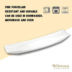 Wilmax Langer Servierteller Weiß 35 x 11 cm – Elegantes Porzellan – WL-992623/A