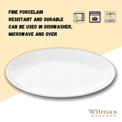 Wilmax Porzellan Speiseteller, 25,5 cm, Weiß – WL-991249/A