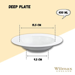 Wilmax Porzellan Suppenteller, 23 cm, 450 ml – WL-991217/A