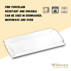 Wilmax England Rechteckige Servierplatte, 40 x 20 cm, Porzellan, WL-992648/A