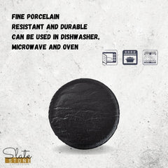 Wilmax Runde Platte 20,5 cm aus schwarzem Porzellan WL-661124/A