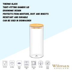 Wilmax Vorratsglas mit Deckel, 1500 ml, WL-888507/A
