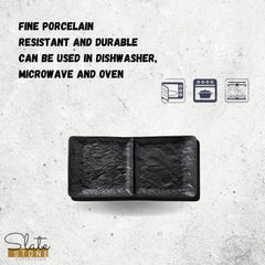 Wilmax Rechteckige Teller mit 2 Fächern – WL-661135/A