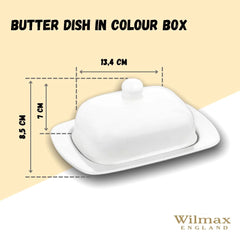 Wilmax Butterdose mit Goldlinien aus Porzellan 18.5 x 12.5 x 7.5 cm WL-880102601/A