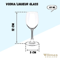 Wilmax England Wodka-/Likörgläser-Set, 6er Set, 65 ml, Kristallglas WL-888028/6A