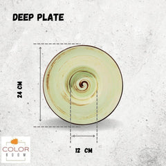 Wilmax Porzellanterteller rund tief 24 cm Pistazienfarbe WL-669125/A