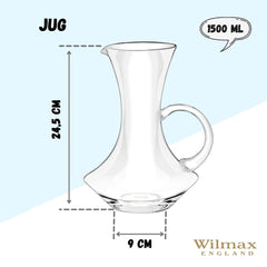 Wilmax Glaskaraffe 1500 ml aus Kristallglas WL-888358/1C