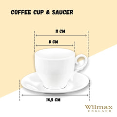Wilmax Porzellan Teetasse & Untertasse, 220 ml – WL-993009/AB