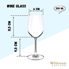 Wilmax Weinglas 350 ml Kristallglas 6er-Set WL-888012/6A